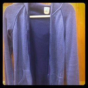 Lightweight knit front/zip lavender sweater